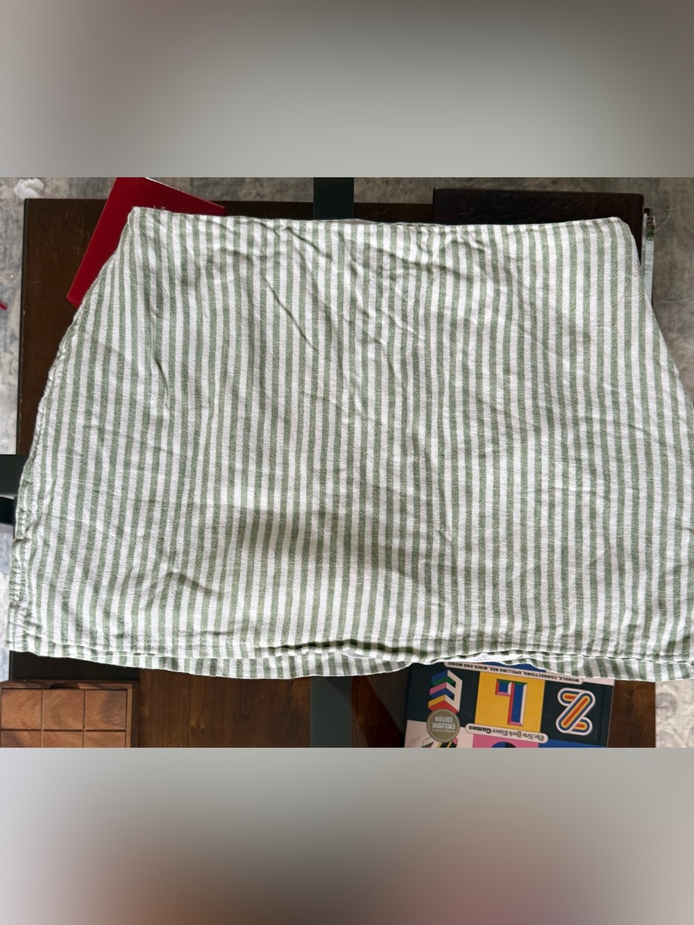 Abercrombie & Fitch Green White Striped Mini Skort